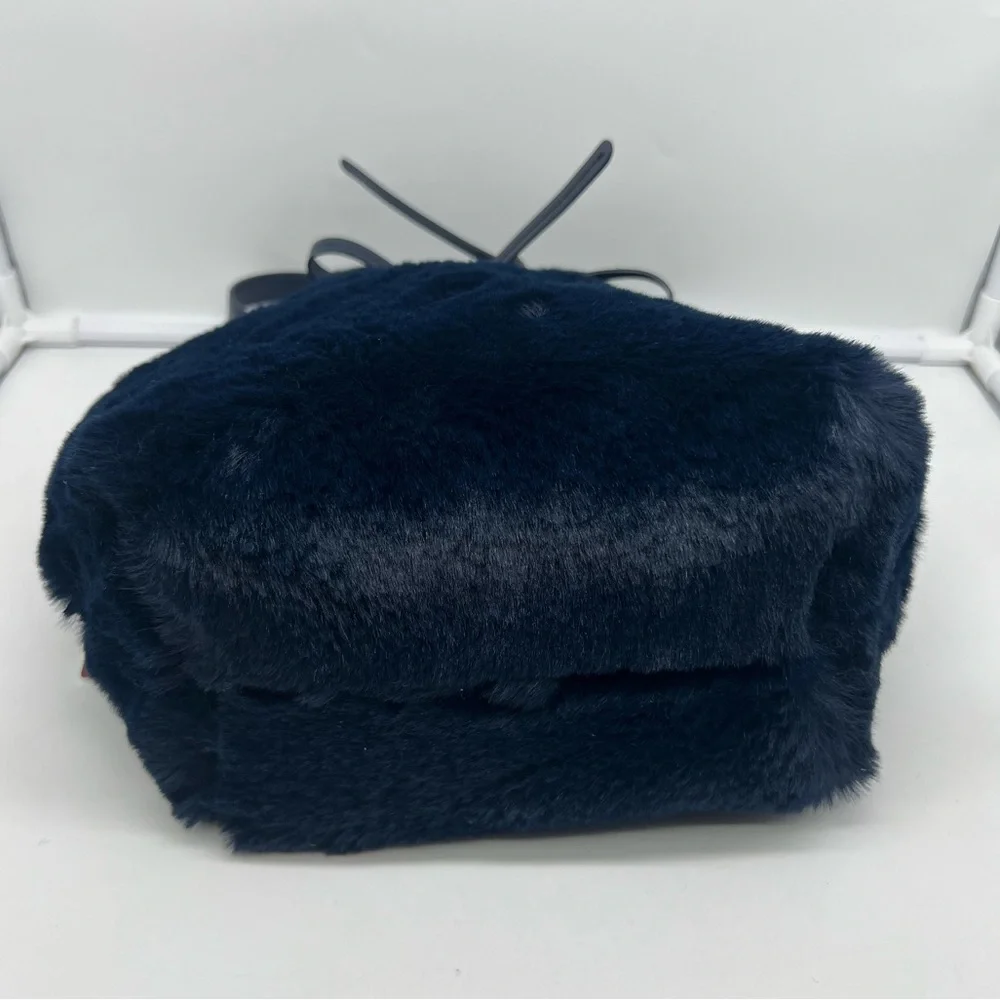 NWT MANSUR GAVRIEL X APPARIS Mini Bucket Blackberry Faux Fur Vegan Crossbody Bag - Picture 10 of 13